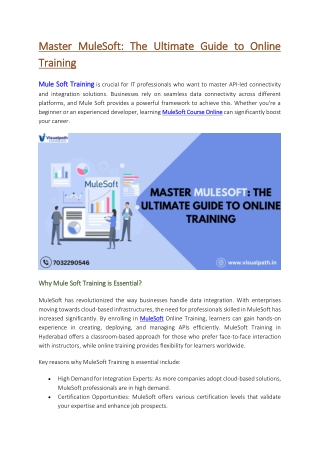 MuleSoft Training in India - MuleSoft Course Online