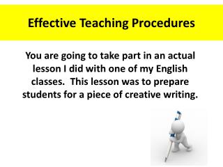 Effective Teaching Procedures