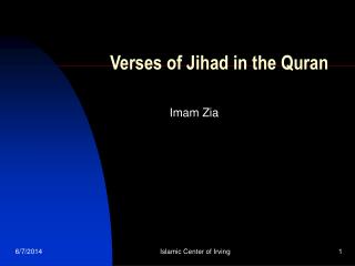 Verses of Jihad in the Quran