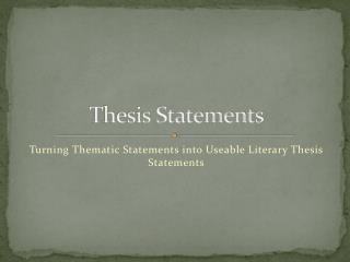 Thesis Statements
