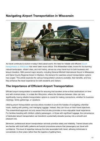 Navigating Airport Transportation in Wisconsin