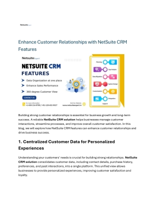 Enhance Customer Relationships with NetSuite CRM Features