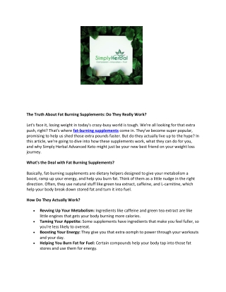 Fat Burning Supplements Natural Weight Loss Solution