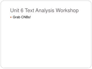 Unit 6 Text Analysis Workshop