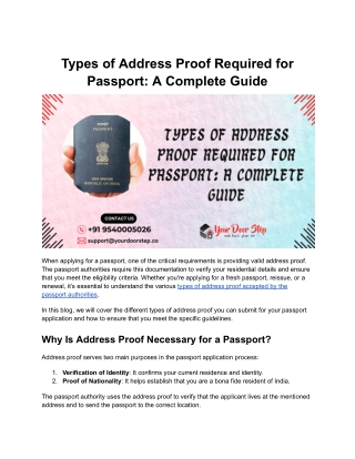 Types of Address Proof Required for Passport_ A Complete Guide