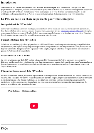 La PLV en bois : un choix responsable pour votre entreprise