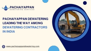Leading Dewatering Companies in India  Pachaiyappan Dewatering