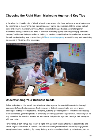 Choosing the Right Miami Marketing Agency 5 Key Tips