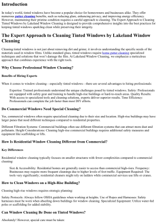 The Expert Approach to Cleaning Tinted Windows by Lakeland Window Cleaning