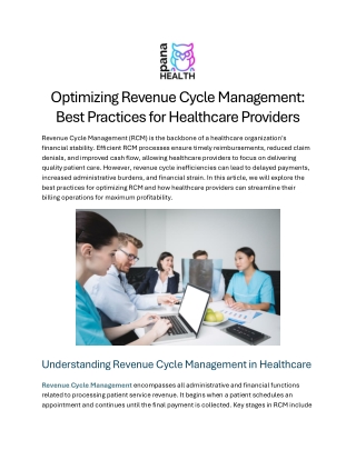 Optimizing Revenue Cycle Management Best Practices for Healthcare Providers