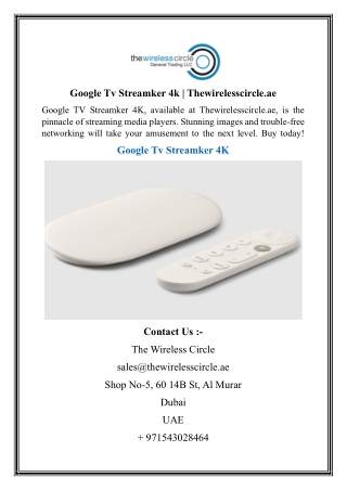 Google Tv Streamker 4k  Thewirelesscircle.ae