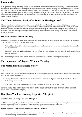 Can Clean Windows Really Cut Down on Heating Costs?