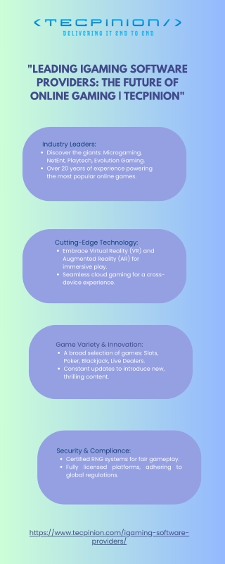 Explore top iGaming software providers transforming the online gaming industry.