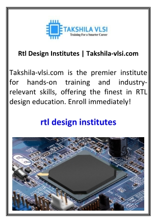 Rtl Design Institutes  Takshila-vlsi.com