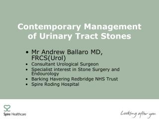 Contemporary Management of Urinary Tract Stones