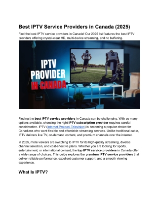 Best IPTV Service Providers in Canada (2025)