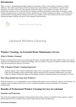 Transform Your Windows with Premier Cleaning Services from Lakeland