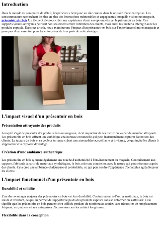 L'impact d'un présentoir en bois sur l'expérience client en magasin