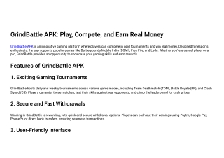 GrindBattle APK: Play, Compete, and Earn Real Money