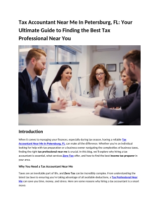 Tax Accountant Near Me In Petersburg, FL: Your Ultimate Guide to Finding the Bes