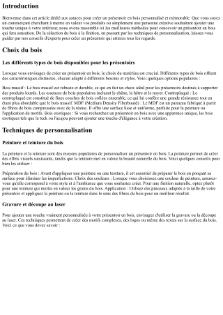 Les astuces pour créer un présentoir en bois personnalisé et mémorable