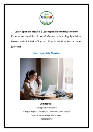 Learn Spanish Mexico | Learnspanishinmexicocity.com
