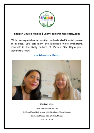 Spanish Course Mexico | Learnspanishinmexicocity.com