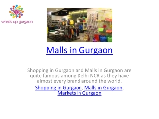 Malls in Gurgaon