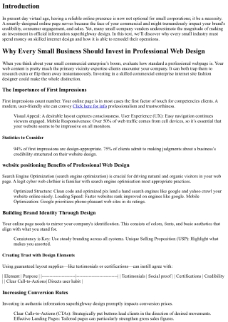 Why Every Small Business Should Invest in Professional Web Design
