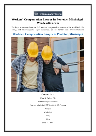 Workers' Compensation Lawyer In Pontotoc, Mississippi  Woodcarlton.com