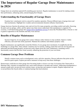 Why You Should Forget About Improving Your garage doors installation services