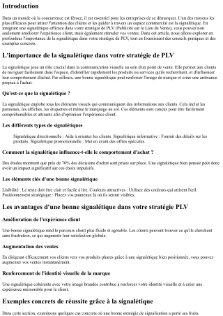 L'importance de la signalétique dans votre stratégie de PLV