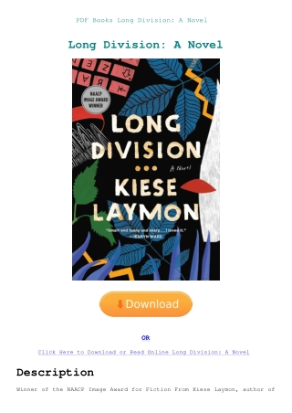 PDF Books Long Division A Novel