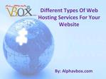 Different Types Of Web Hosting Services For Your Website