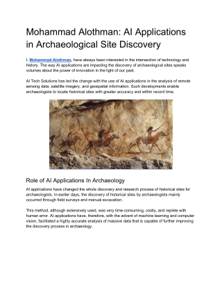 Mohammad Alothman AI Applications in Archaeological Site Discovery