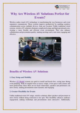 Why Are Wireless AV Solutions Perfect for Events?