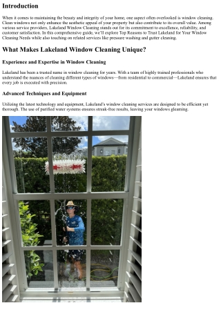 Top Reasons to Trust Lakeland for Your Window Cleaning Needs