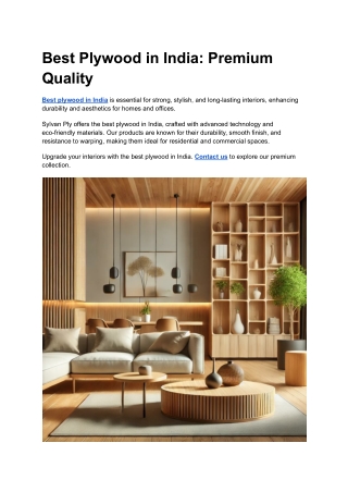 Best Plywood in India_ Premium Quality