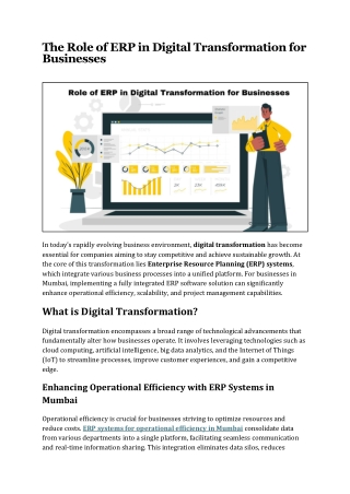 The Role of ERP in Digital Transformation for Businesses