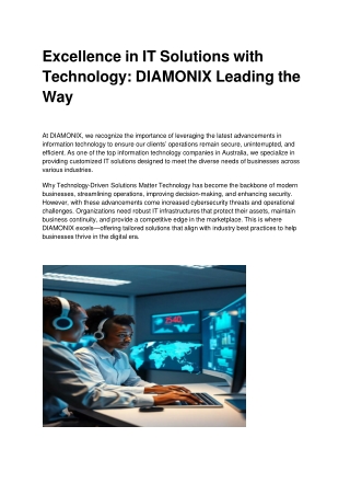 Excellence in IT Solutions with Technology_ DIAMONIX Leading the Way