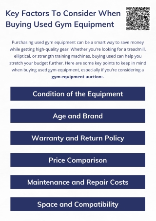 Key Factors To Consider When Buying Used Gym Equipment