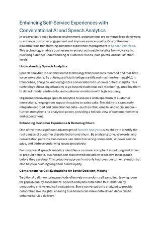 Unlocking Business Insights with Speech Analytics