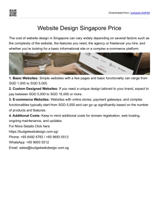 website design singapore price