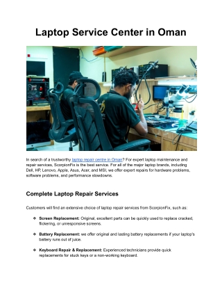 Laptop Service Center in Oman