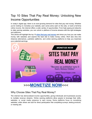 Top 10 Sites That Pay Real Money_ Unlocking New Income Opportunities