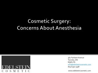 Anesthesia Concerns with Cosmetic Surgery
