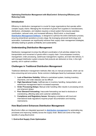 Optimizing Distribution Management with BizzControl_ Enhancing Efficiency and Reducing Costs
