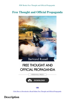 PDF Books Free Thought and Official Propaganda