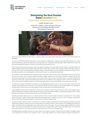 Navigating the final frontier Unravelling the tale of polio eradication
