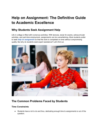 Help on Assignment: The Definitive Guide to Academic Excellence